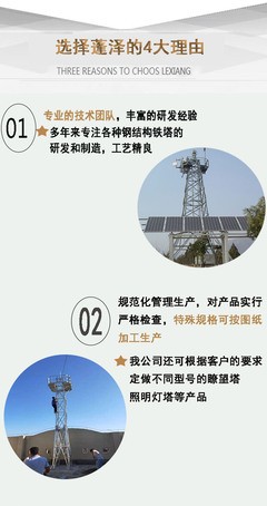 蓬泽承接 搭建20米角钢监控塔 20米瞭望监控塔 经久耐用